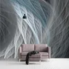 Nordic Abstract Pearl Feather Blanc Marble Salon Room Chambre 3D Fond d'écran auto-adhésif personnalisé Murale