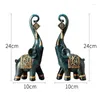 Figurine decorative 2 pcs statua di elefante di resina fortunato elegante elegante ricchezza di figurine ornamenti per il regalo di arredamento per la casa