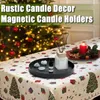 Candle Holders Holder Set Elegant Metal Candlestick Tray With Magnetic For Wedding Party Dining Table Decor Modern Round