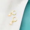Kolczyki Dangle Róż Romantyczne naturalne naturalne perłowe mini obręcze Kobiety klasyczne Pendientes Boucles d'Odeilles 14 -karatowe złoto hurtowe