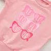 FOCUSNORM 05Y Toddler Kids Girl Valentine's Day Sweatshirt T Shirts Long Sleeve Pattern Print Pullover Dress 240328