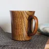 Tasses tasses en bois kuksa artisan à la main le thé de sake bambou avec poignée