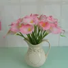 Fleurs décoratives 10pcs simulation pu calla lily décoration artificielle de mariage pour la maison décorations de fête accessoires faux