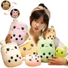 Cute Ice Cream Head Boba Plushie Toy Soft Stuffed Milk Tea Hug Pillow Balls Bubo Tea Cup Cushion