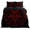 Lucifer Morningstar satanisk täcke omslagssats satanisk sängkläder set i full storlek queen size, gotisk skalle säng bättre