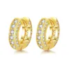 남성 여성을위한 새로운 인기있는 Huggie Hoop Earrings 18K Yellow White Gold Plated Bling Iced Out CZ Earrings Hoops Women Engagement Jewelry
