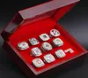 10 stks Ohio State Buckeyes National Ship Ring Set Solid Men Fan Brithday Gift Groothandel Drop Shipping4372943