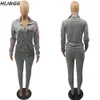 2023 Spring Tracksuits Femmes Pink Letter Imprimer Coat à fermeture éclair et pantalon de jogger en deux pièces Sport décontracté tenues