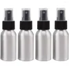 Bottiglie di stoccaggio 4pcs 50 ml Attomiser Atomiser per olio essenziale in alluminio Atomiser Fine Atomiser Metal Cosmetic Travel Contenitore