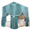 Four Seasons Big Space Canopy Bed Netting Bedding Bedroom Tassel Double Layers Mosquito Net with Frame King Full Size