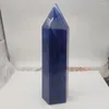 Figurines décoratives 800-1000g 1pcs Blue Melting Stone Quartz Obelisk Crystal Wand Point Reiki Guérison