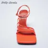 Sandals Thin Belt Combination Buckle Strap Chunky Heel 2024 Spring Classic Shallow Pumps Large Size Hollow