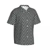 Męskie koszule zwykłe Geometria Abstrakcyjna Geometria Hawajska koszula męskie plażę czarno -biały krótki rękaw stylowy nadrukowane klasyczne bluzki