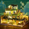 DIY Large Garden Loft Wooden Doll House Miniature With Furniture Kit Dollhouse Assembly Toys for Children Christmas Gift Casa