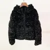 Women's Down Parkas vinterstjärna bling sammet paljetter vit anka jacka