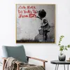 Banksy Graffiti Art Poster and Prints You're Never too young to Dream Big Canvas Painting Wall Art for Living Room Home Decor