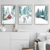 Рождественский плакат Canvas Painting Snow Forest Deer HD Print Wall Art для гостиной дома декор скандинавский рождественский подарки подарок