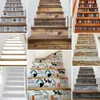 6/13st träkornkonst trappor täcker klistermärken skala stick vinyl vit trappa väggmålning trapp stiger golv klistermärke vägg dekal hem