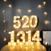 100 cm 0-9 Numéro Lettre lumineuses Lumières Lumineuses Numéro de fête Noël Happy Light Light Birthday Night Decor Wedding J8g4