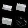 10 datorer L Form Clear Price Card Tag Clip Acrylic Sign Display Holder Counter Top Stands Poster Racks Plastic Mini Label Racks