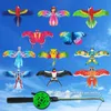 Kite 1set Dzieci Zabawna kreskówka Butterfly Swallows Eagle z uchwytem dzieci latające zabawki na świeżym powietrzu 240407