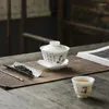 Tazze di piattini ciotola tè in porcellana dolce in porcellana giada pneumatico dipinto a mano