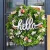 Fleurs décoratives couronnes vertes pour porte d'entrée printemps eucalyptus couronne de fleur réutilisable guirlande murale fournit des cheminées