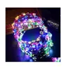 Favor de festas de festas led strings brilho coroa de flor de cabeça de cabeça leve rave cabelos florais guirlanda luminosa grinalda presentes de casamento wq479 dr2878841