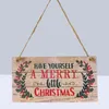 Decorative Flowers Merry Christmas Door Sign Wooden Xmas Hanger Tree Ornament Pendant For Home Party Hanging Props Crown