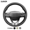 Hand Stitching Car Auto Steering Wheel Cover Wrap For Hyundai Veloster II 2018-2022 I30 III 2018-2023 Dark Gray Grey Beige