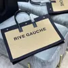 Rive Gauche Luxury Designer Canvas Tote Bag For Woman Mens Weave Handbag Travel Straw Pochette Underarm Shopper Bag Clutch Crossbody Raffias Shoulder Beach Påsar