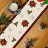 クリスマス格子縞のサンタクローステーブルランナーホームキッチン装飾ヴィンテージリネンダイニングルーム装飾屋内屋外パーティー用品