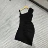 Casual Dresses Y2K Spring and Summer Shoulder Strap Slicering Slim Package Hip Sleeveless Women's Dresses2024 Thin for Prom