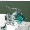 Arts and Crafts Creative lass Fish Decoration Art Modelin Animal Decoration Livin Room Home Decoration Accessories Handicraft Exquisite ifts L49