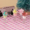 4pcs Dollhouse Mini Bebida Modelo de tazas de helado Play Play Mini Food Doll Accessories Fit Play House Toy