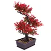 Decorative Flowers Artificial Potted Plants Bonsai Tree Blossom In Pot Japanese Interior Flowerpot