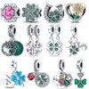 Plata de ley 925 fascino per tallone fiore a quattro foglie per originale Pandora 925 Bracciale fai da te Realizzare gioielli Regalo per le donne