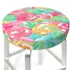 Oreiller kawaii mignon bonbon coloré de la chaise de bar rond à la maison décor de la maison tissu doux adapté à la cuisine