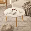 Eenvoudige huishouden vaste houten poot sofa zijkant mini tafel slaapkamer zitronde ronde tafel net rood lage tafel ruit thee tafel ronde tafel