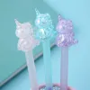 Pens 12pcs yenilik sevimli kristal tek boynuzlu at kalemler komik lazer akrilik kawaii tükenmiş kırtasiye okulu siyah mavi mürekkep kawai şey