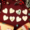 50pcs Unfinished Wood Pieces Wooden Hearts Paintable Cutouts Unfinished Crafts Hanging Pendants with Ropes DIY Supplies