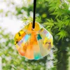 2PC Rainbow Polished AB Color Scallop Mussel Fan-shape Crystal Faceted Prism Glass Chandelier Lamp Parts Aurora Suncatcher Charm