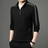 Herren-T-Shirts Frühling Herbst Herbst Männer Schlanker Streifen Langarm Sport T-Shirt koreanische Kleidung T-Shwear Mode männliche Reißverschluss TOPL CASH TOPL2404