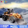 1:18 RC Car HUINA 1586 6CH Remote Control Engineering Vehicle Scale Alloy Casting Snow Plow Kid Toys for Boys Children Xmas Gift