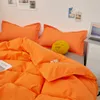 Solstice Home Textile Kid Teen Bedlinen Solid Orange Däcke Cover Pudowcase Bed Sheet Girl Girl Bedding Sets King Queen Twin Size