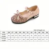 Summer Girls Shoes Bead Mary Janes Flats Fling Princess Glitter Shoes Baby Dance Shoes Kids Sandals Children Wedding Shoes Gold 240411