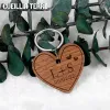 Anniversary Keychain Valentine Day Gift Wooden Customized Couples Keychains Boyfriend Girlfriend Keyring Husband Pinky Promise