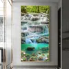 Abstrakt vattenfall ingång målning väggdekor affischer koi djur konst bilder för vardagsrum fiskrum drcorative cuadros