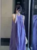 Повседневные платья грушеобразные тело слегка пухлые в фиолетовом платье без рукавов для женской летней корейской версии свободная фитинг юбка