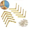 10pcs Boîte en bois Hinge Cadeau de bijoux Hinge Boîte en bois Boîte de quincaillerie Cornite